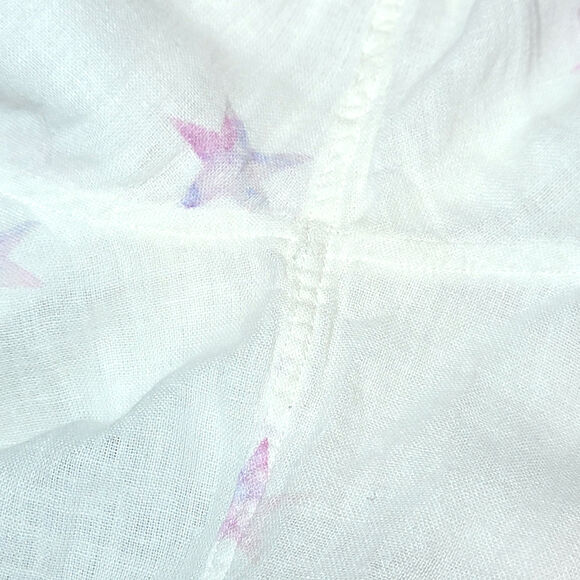 Rails Charli Linen Shirt Tie Dye Stars Button Down White Relaxed Fit Casual L - Picture 12 of 16